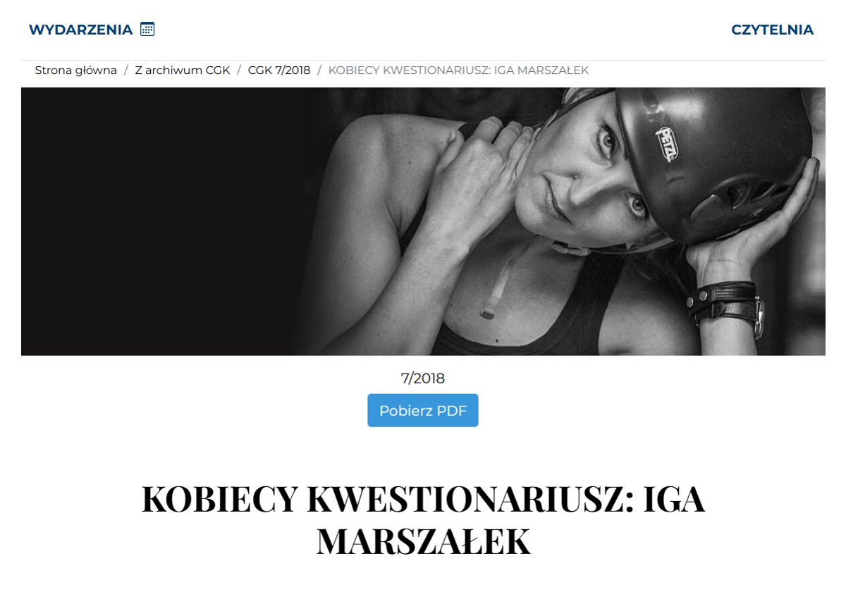 Artykuł o Idze Marszałek w CGK Częstochowa