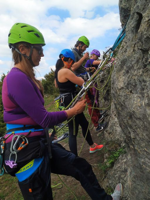 Asekuracja na kursie wspinaczkowym